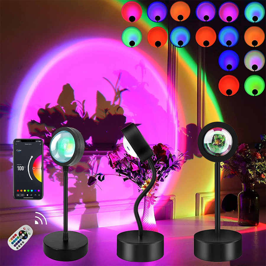 RGB Sunset Lamp Sunset Projection Night Light APP Remote Led Lights