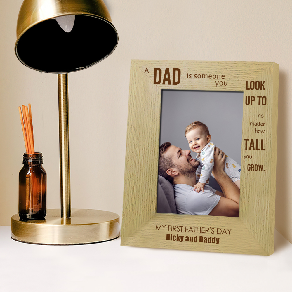 Customized Name Picture Frames Father's Day Wood Photo Frames Gift For